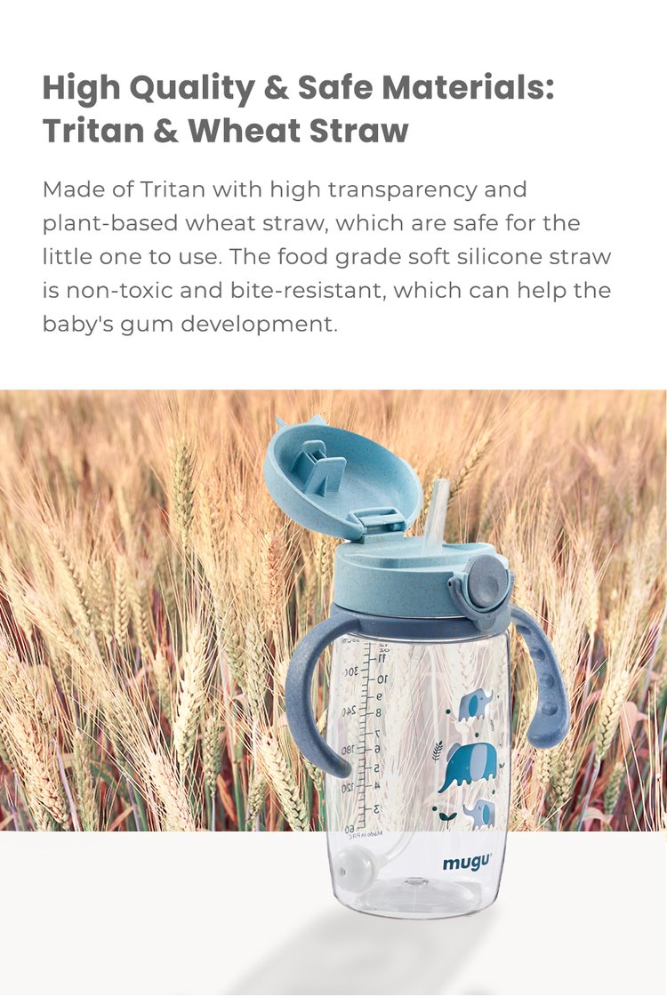 mugu wheat straw tritan training bottle 350ml description image