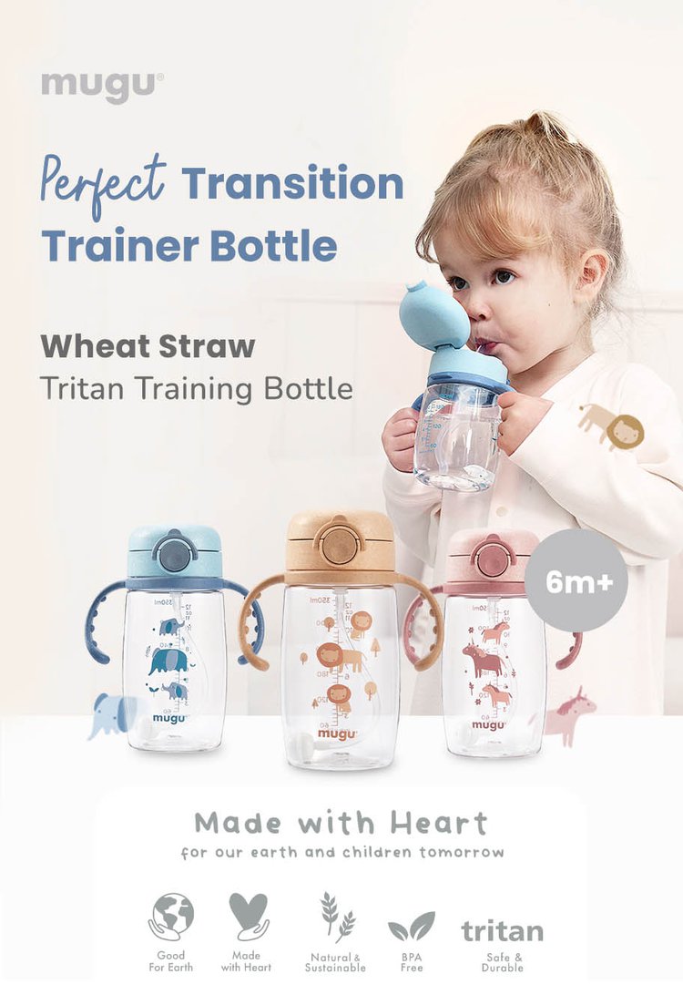 mugu wheat straw tritan training bottle 350ml description image