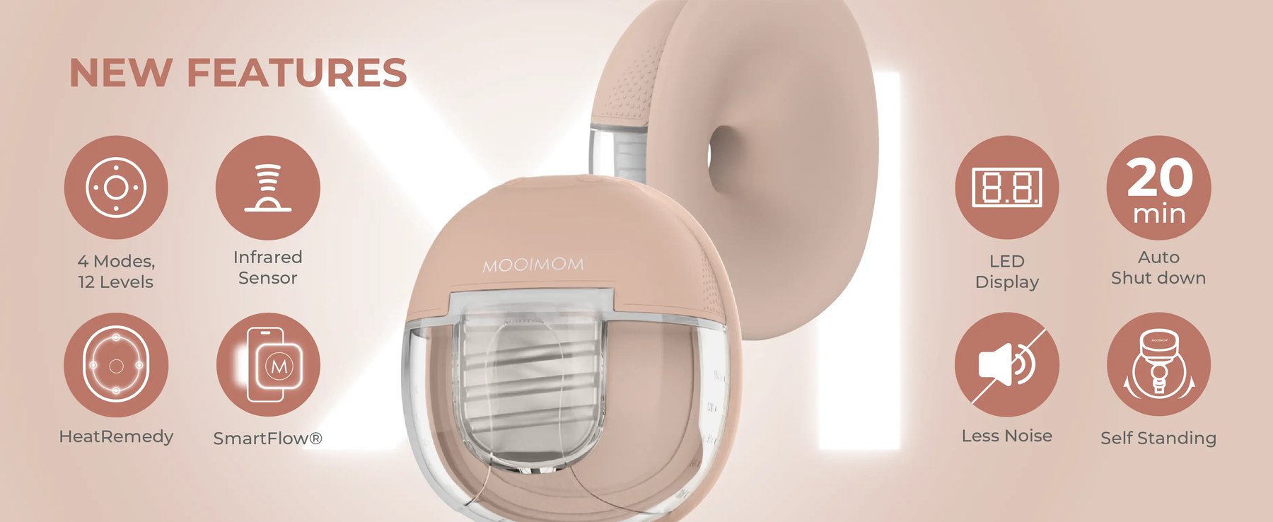 MOOIMOM X1 Ultra Smart Hands Free Electric Breast Pump 1 Pcs description image