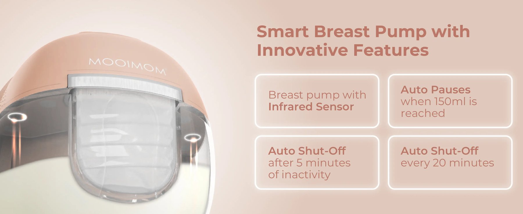 MOOIMOM X1 Ultra Smart Hands Free Electric Breast Pump 1 Pcs description image