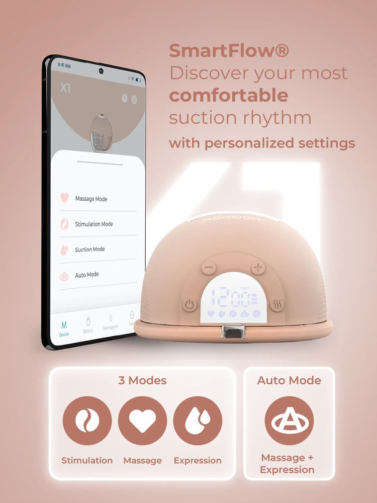 MOOIMOM X1 Ultra Smart Hands Free Electric Breast Pump 1 Pcs description image