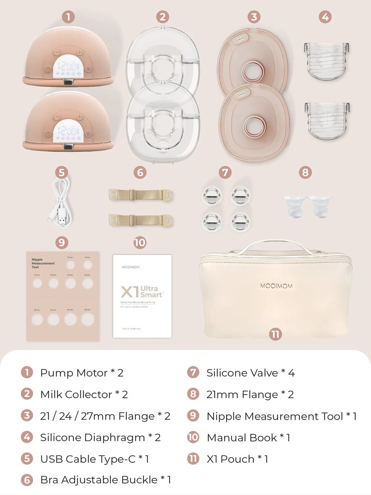 MOOIMOM X1 Ultra Smart Hands Free Electric Breast Pump 1 Pcs description image
