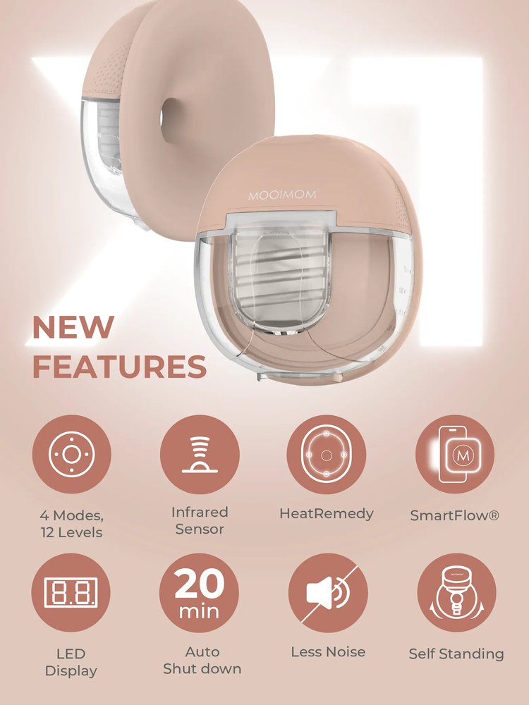 MOOIMOM X1 Ultra Smart Hands Free Electric Breast Pump 1 Pcs description image