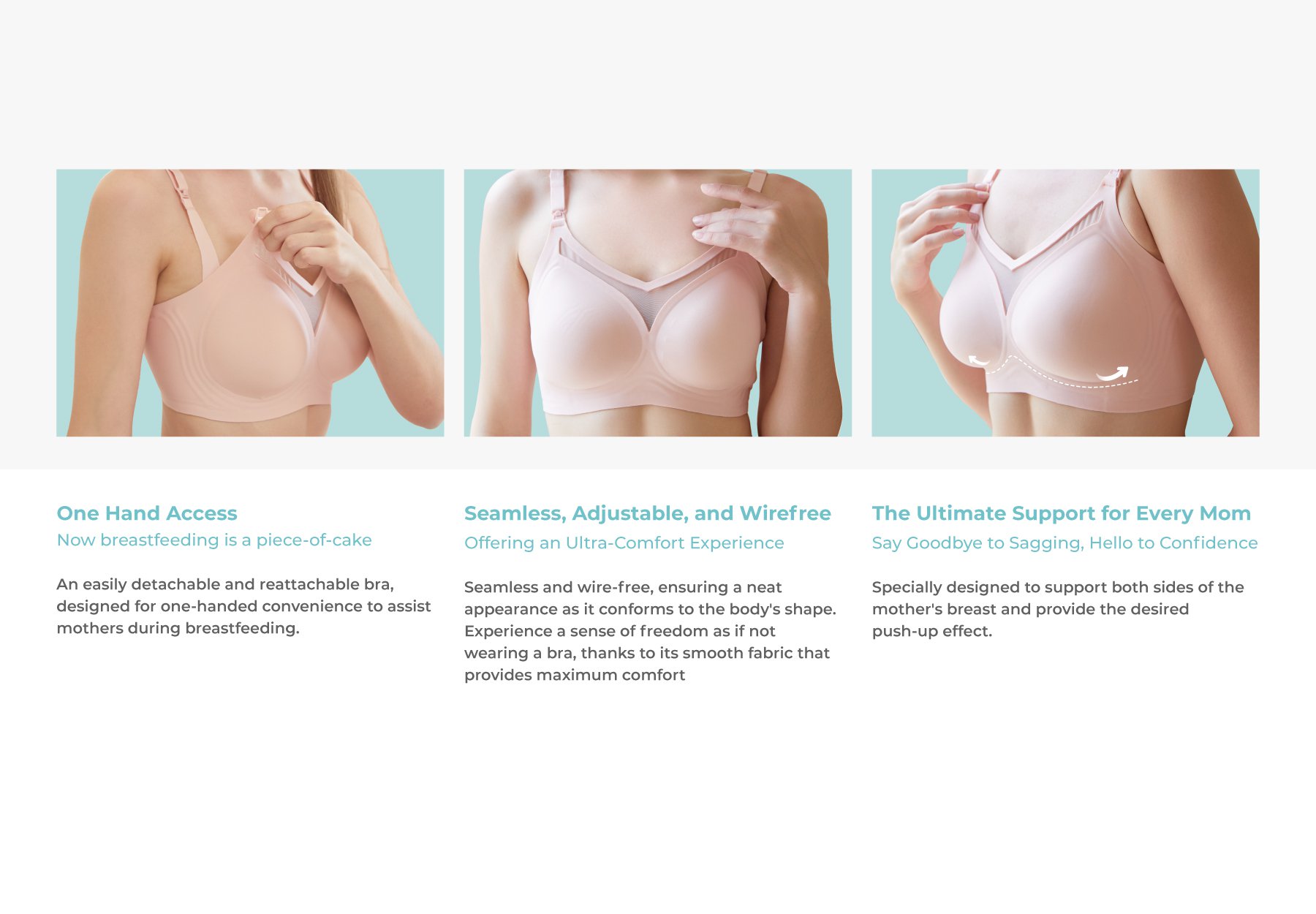 MOOIMOM Seamless See Through Nursing Bra description image