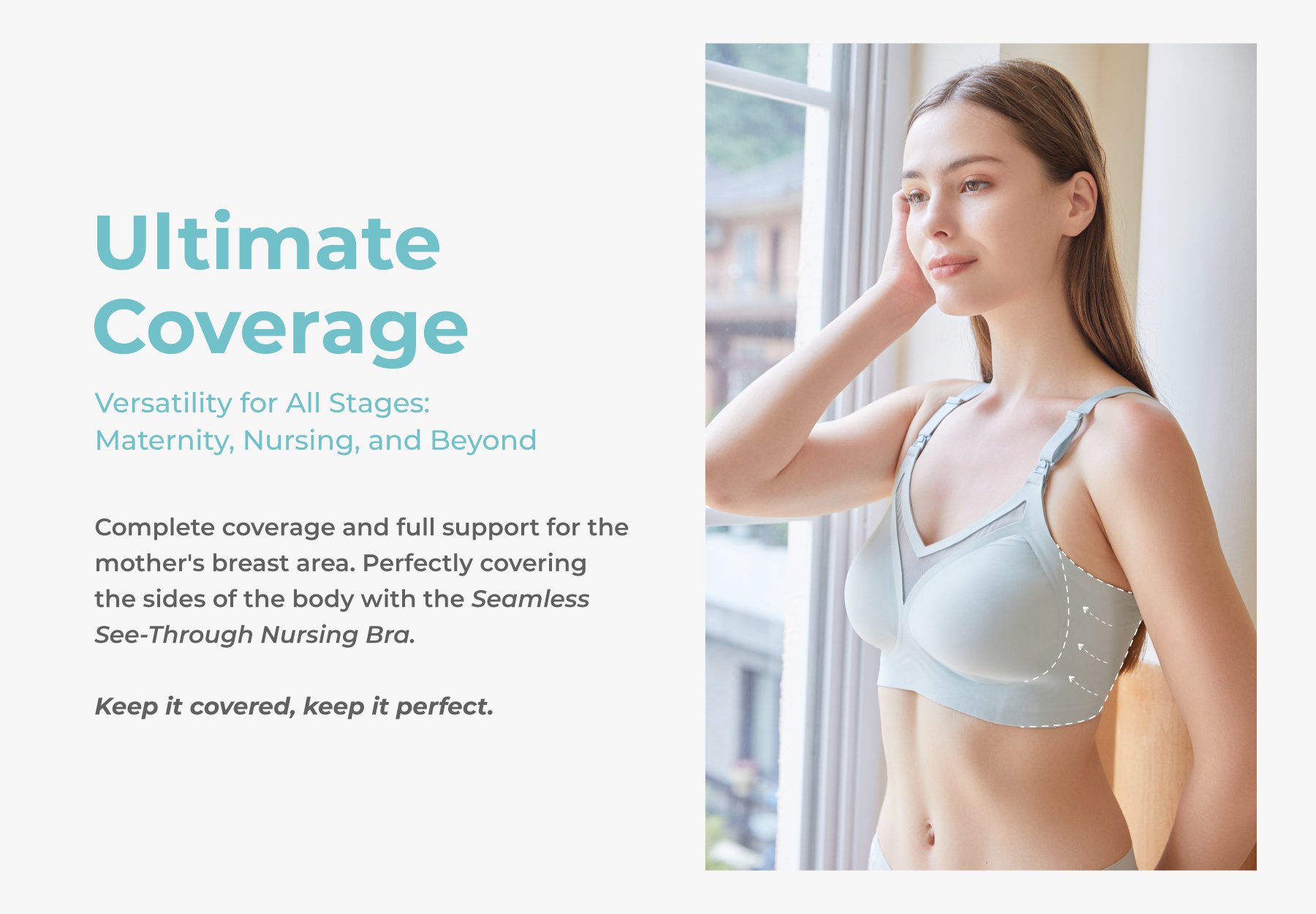 MOOIMOM Seamless See Through Nursing Bra description image
