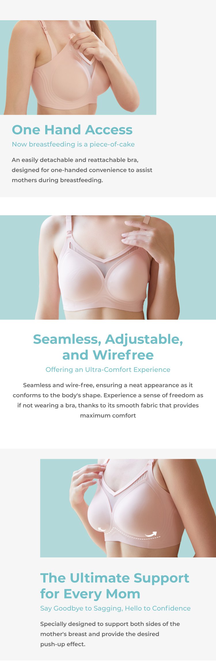 MOOIMOM Seamless See Through Nursing Bra description image
