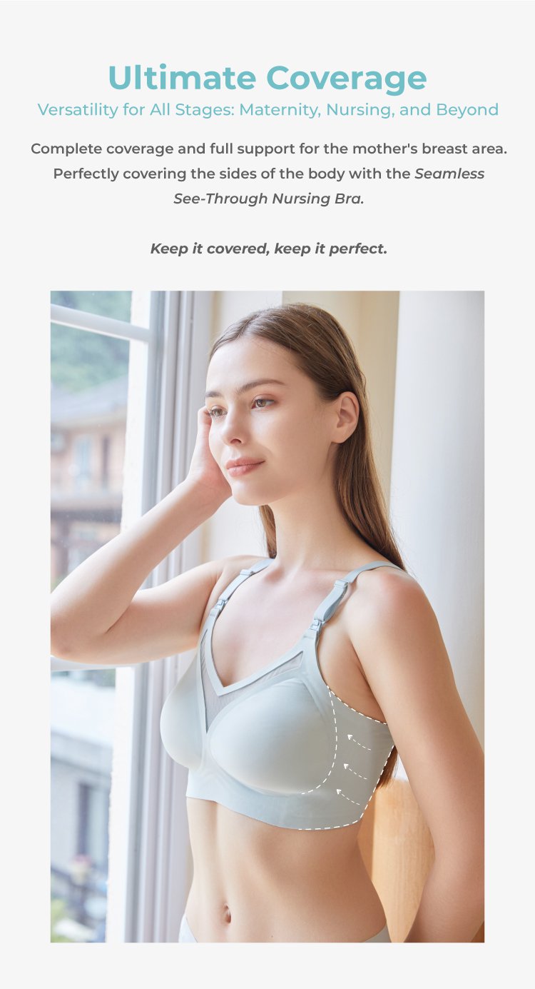 MOOIMOM Seamless See Through Nursing Bra description image