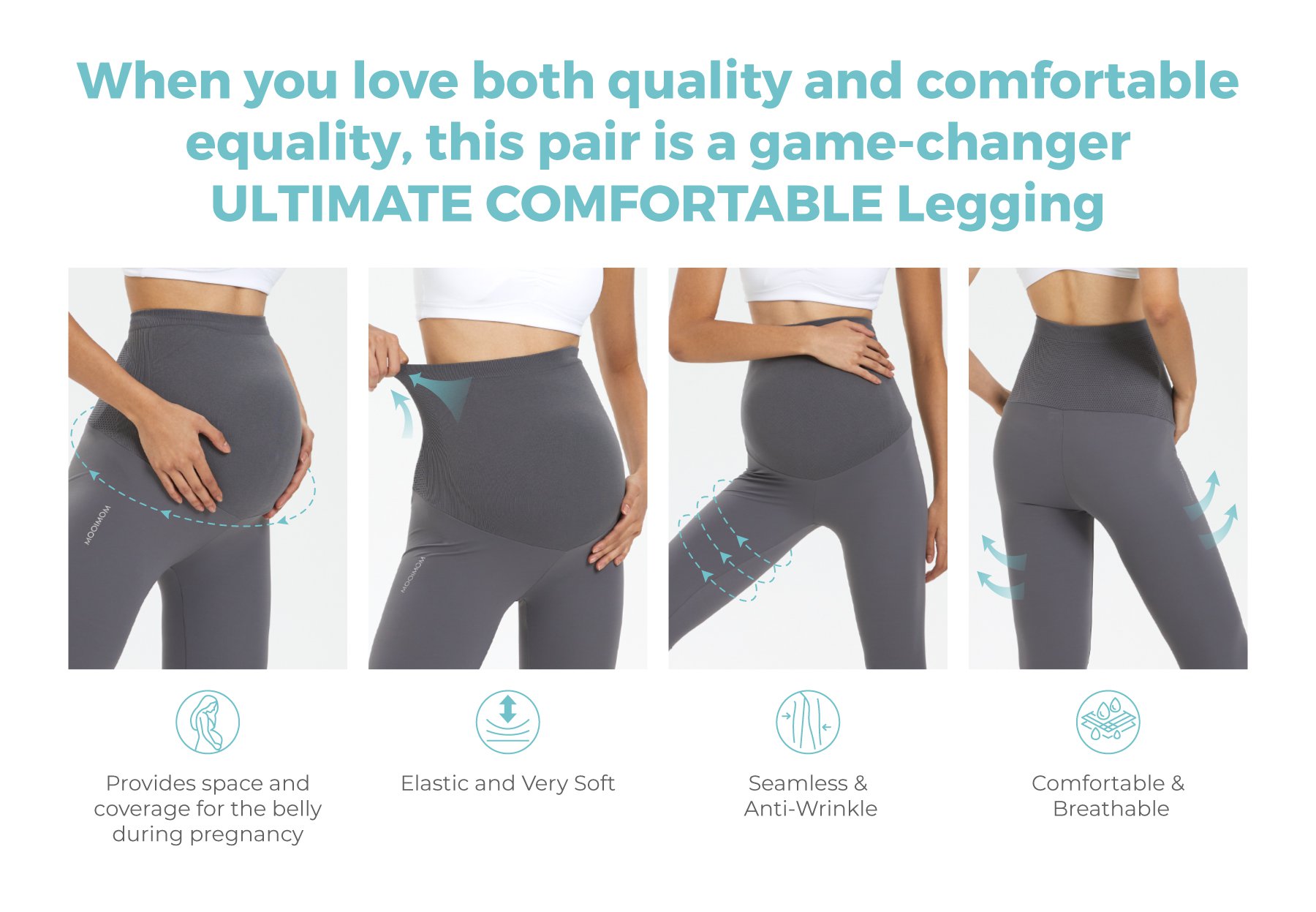 MOOIMOM Ulti Comfort Belly Cover Maternity Leggings (Long) description image