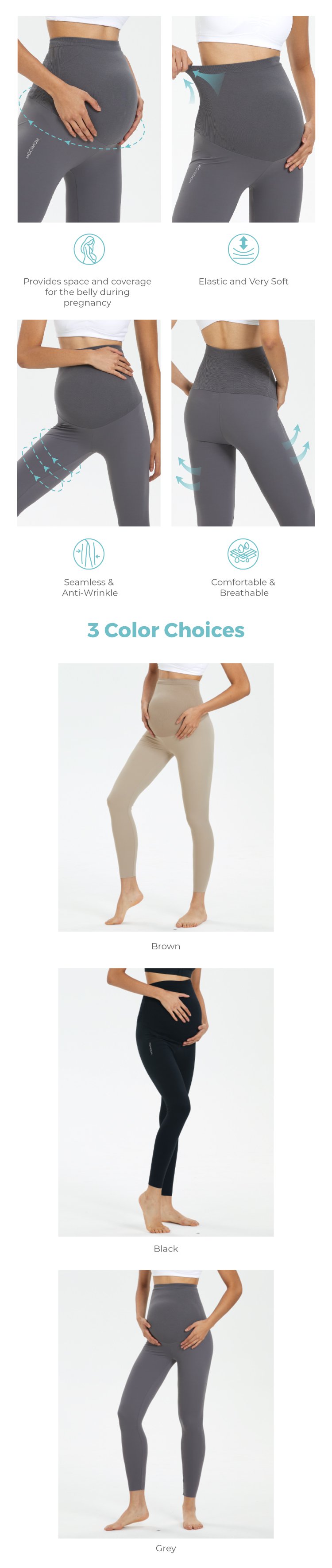 MOOIMOM Ulti Comfort Belly Cover Maternity Leggings (Long) description image