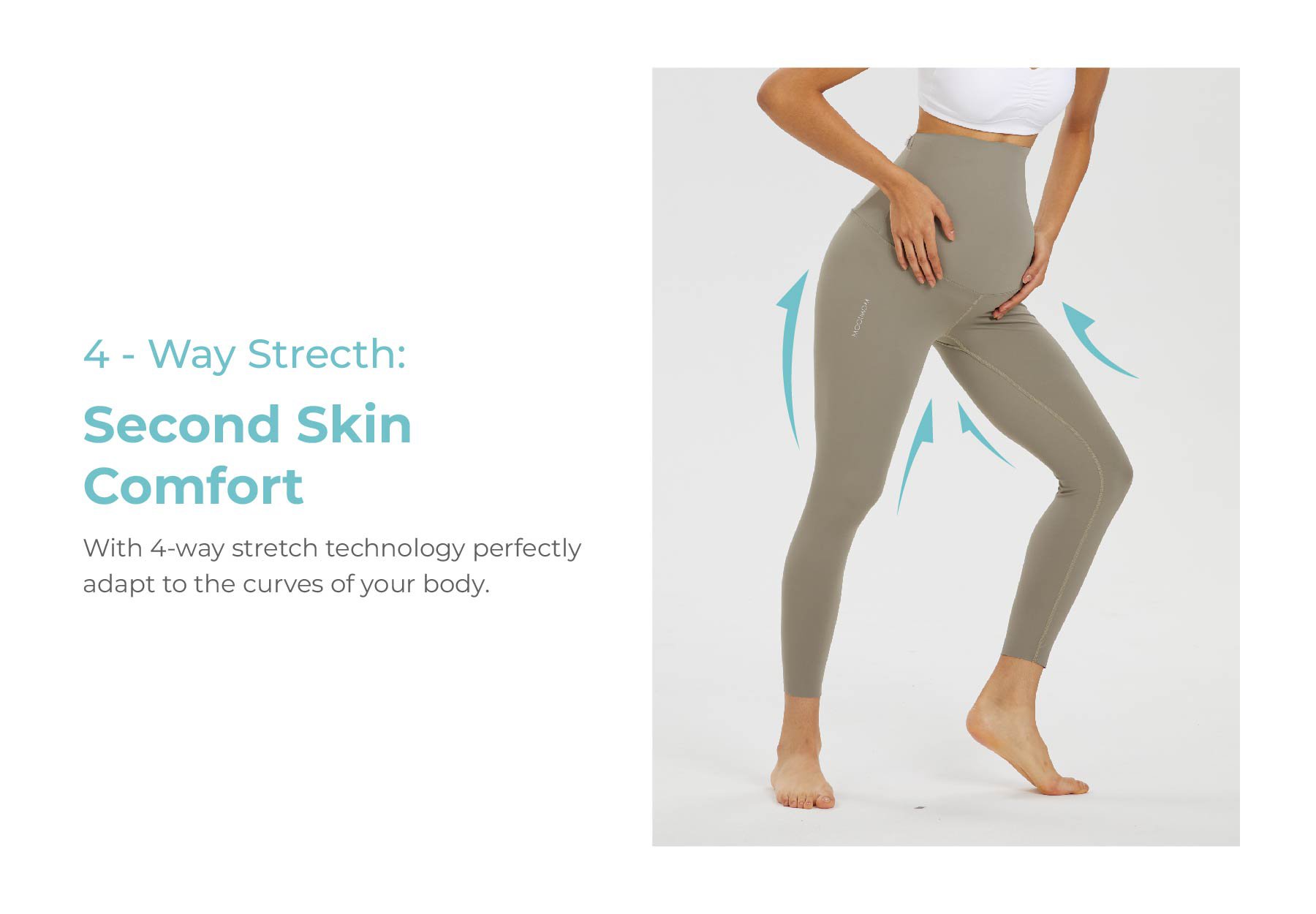MOOIMOM Active Belly Cover Maternity Leggings (Long) description image