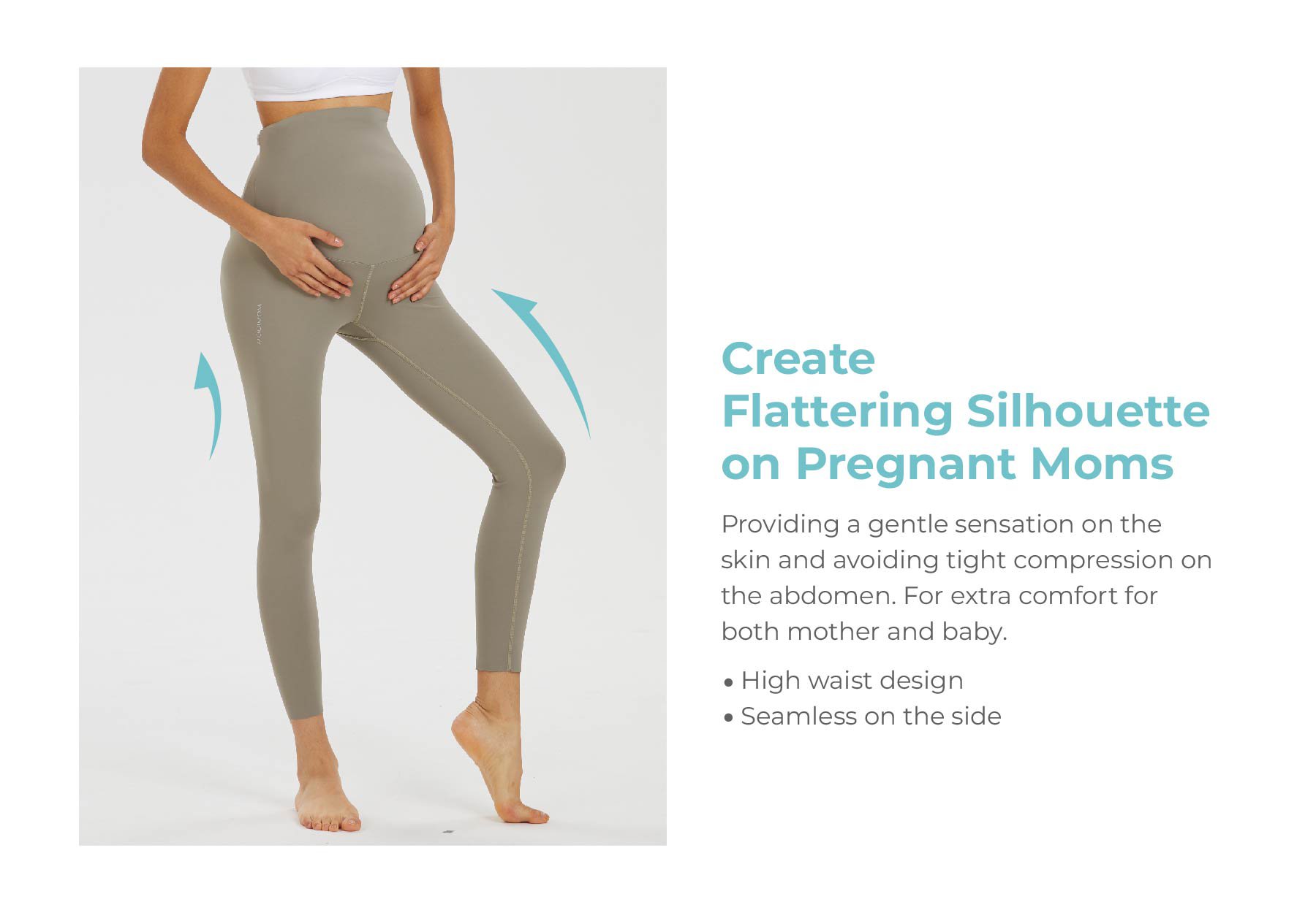 MOOIMOM Active Belly Cover Maternity Leggings (Long) description image