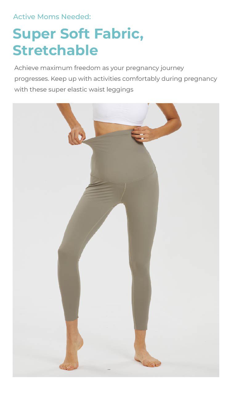 MOOIMOM Active Belly Cover Maternity Leggings (Long) description image
