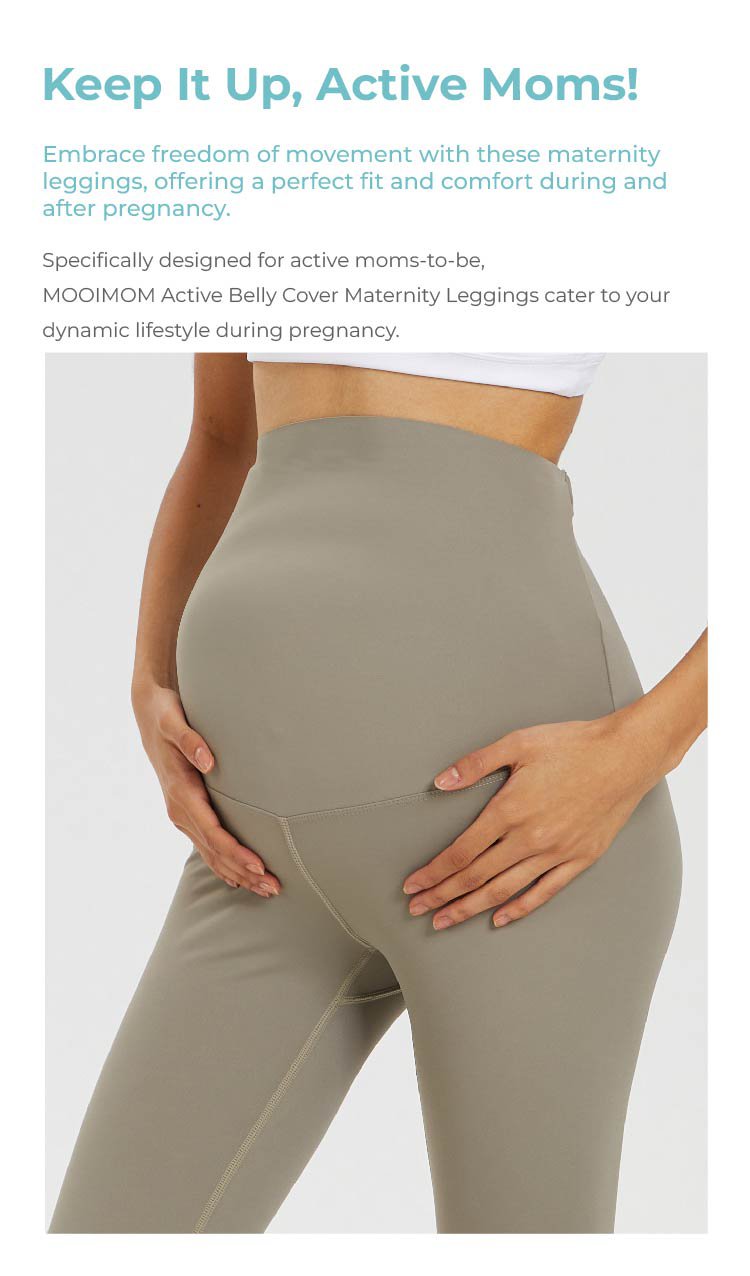 MOOIMOM Active Belly Cover Maternity Leggings (Long) description image