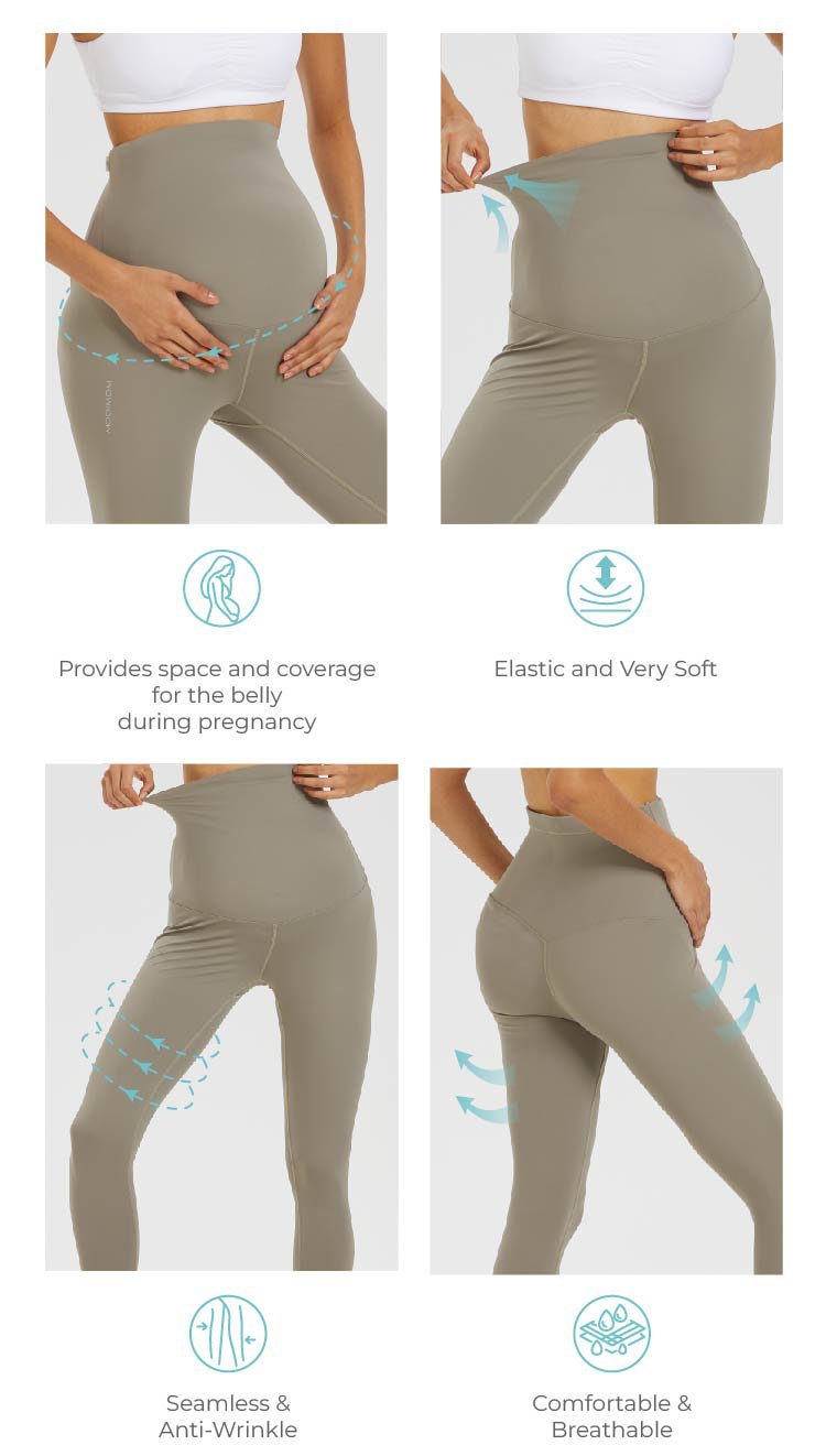 MOOIMOM Active Belly Cover Maternity Leggings (Long) description image