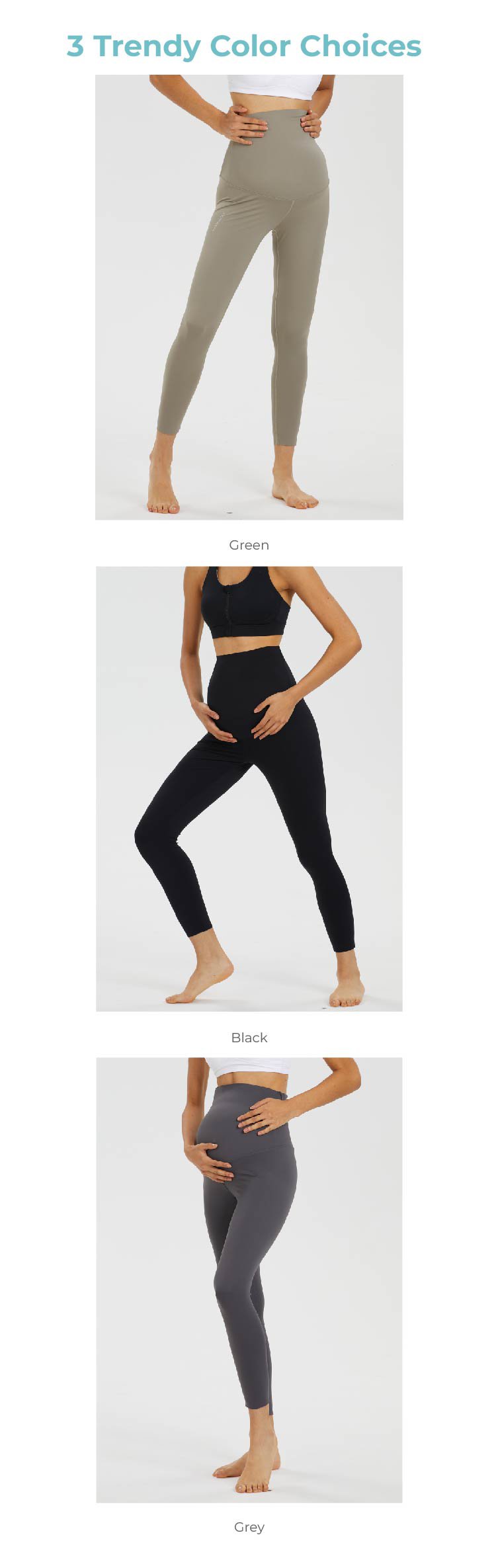 MOOIMOM Active Belly Cover Maternity Leggings (Long) description image