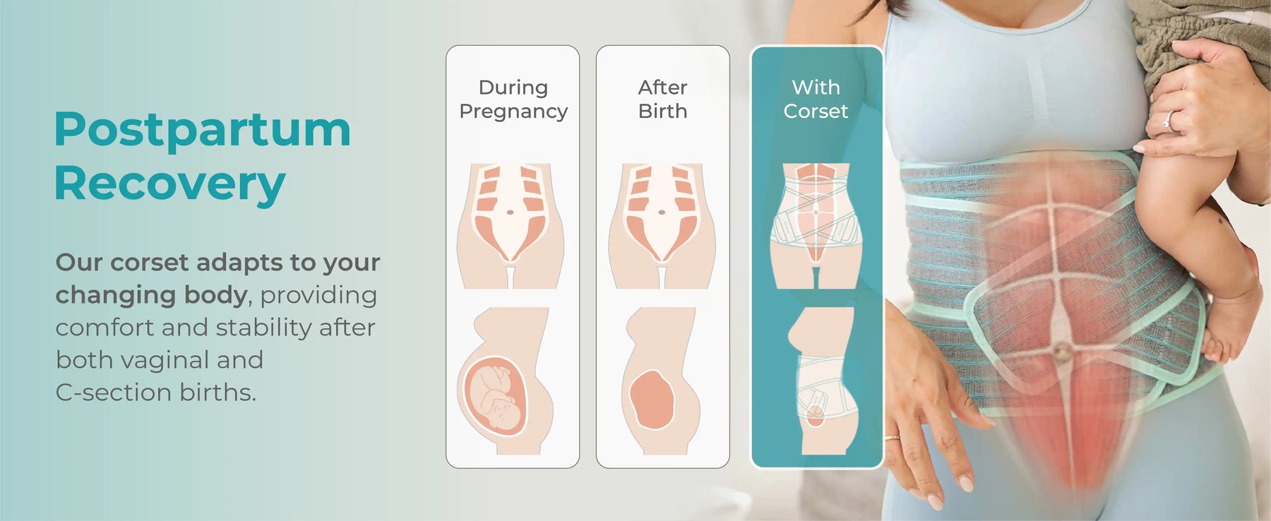 MOOIMOM 2 in 1 Premium Bamboo Corset description image