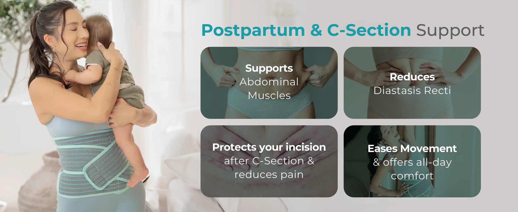 MOOIMOM 2 in 1 Premium Bamboo Corset description image