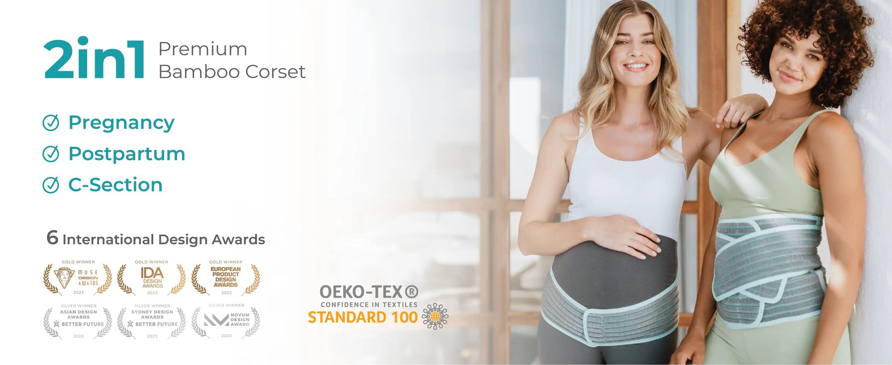 MOOIMOM 2 in 1 Premium Bamboo Corset description image