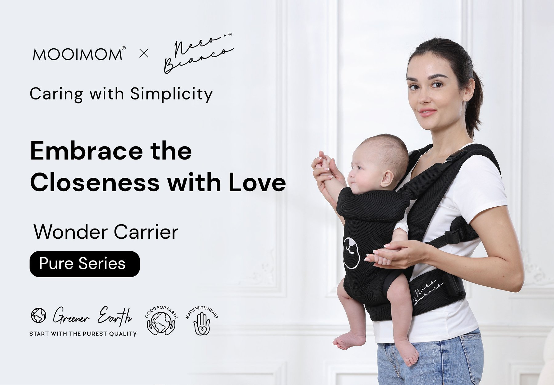 MOOIMOM X Nero Bianco Wonder Carrier description image