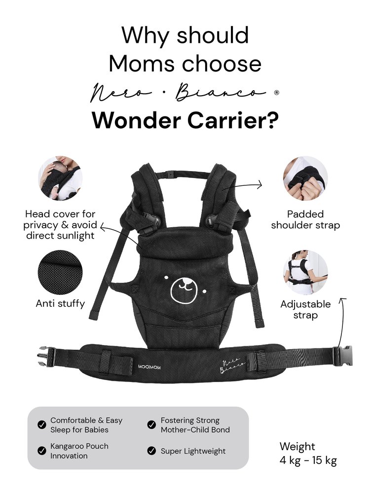 MOOIMOM X Nero Bianco Wonder Carrier description image