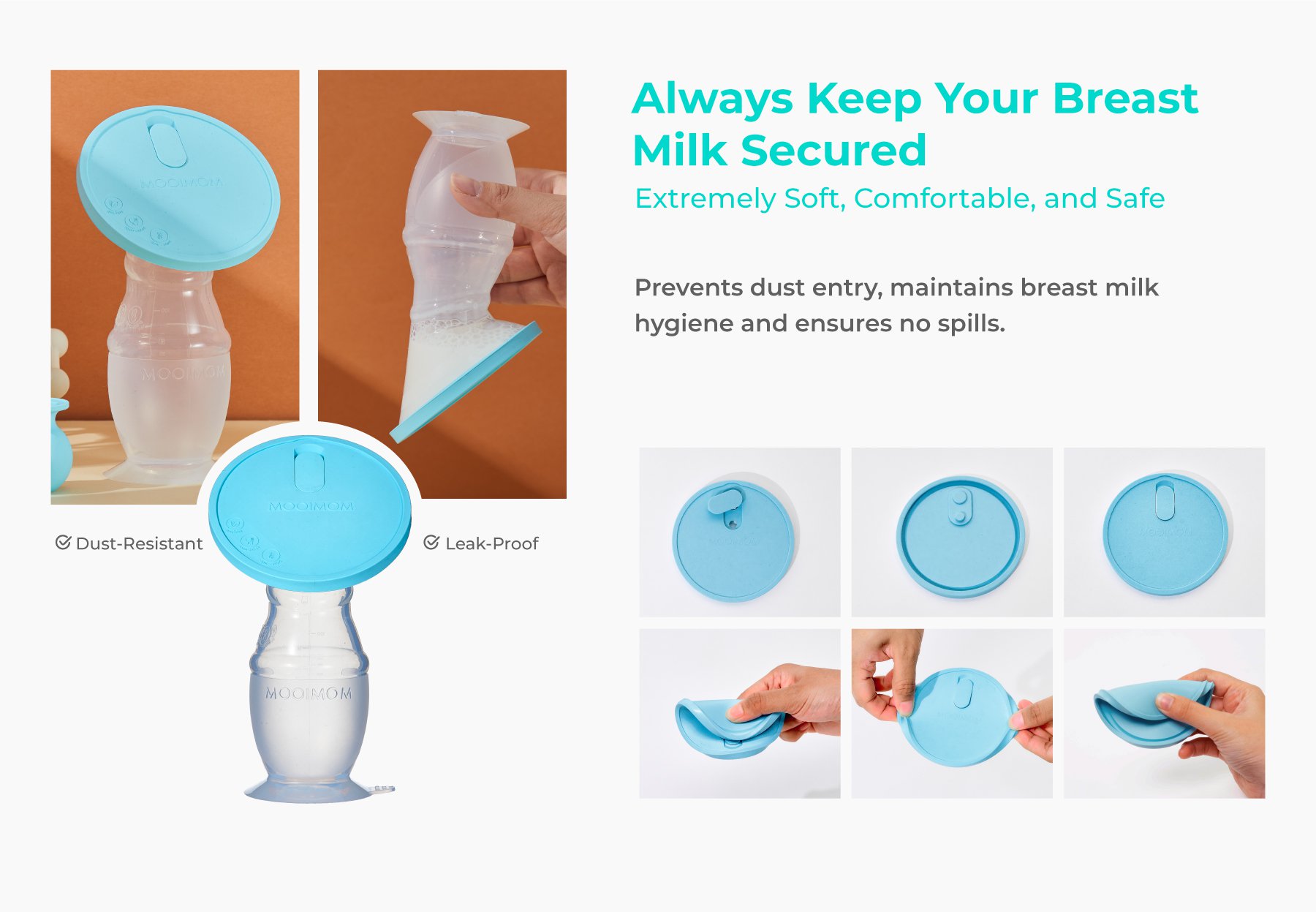 MOOIMOM Premium Silicone Breast Pump Package description image