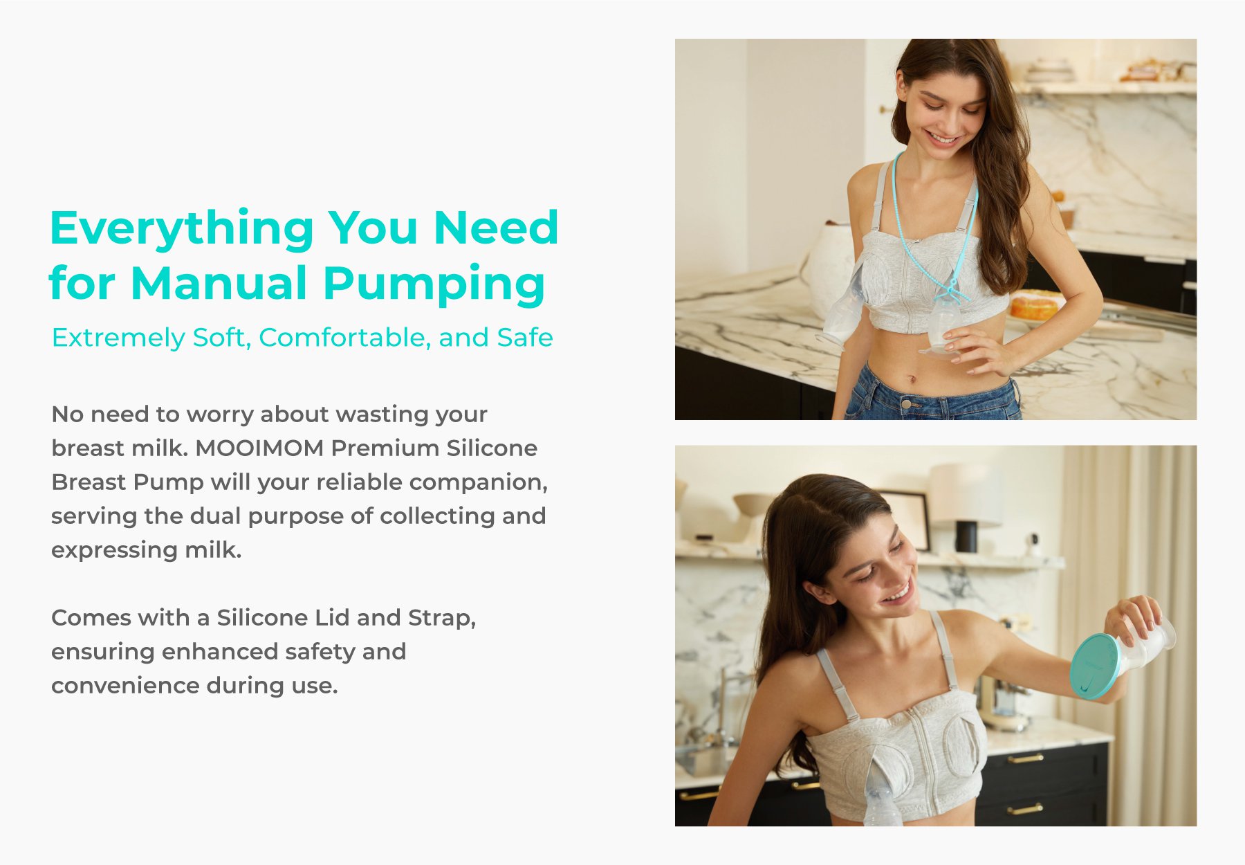 MOOIMOM Premium Silicone Breast Pump Package description image
