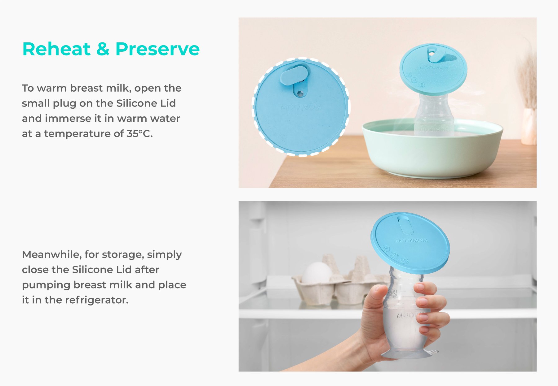 MOOIMOM Premium Silicone Breast Pump Package description image