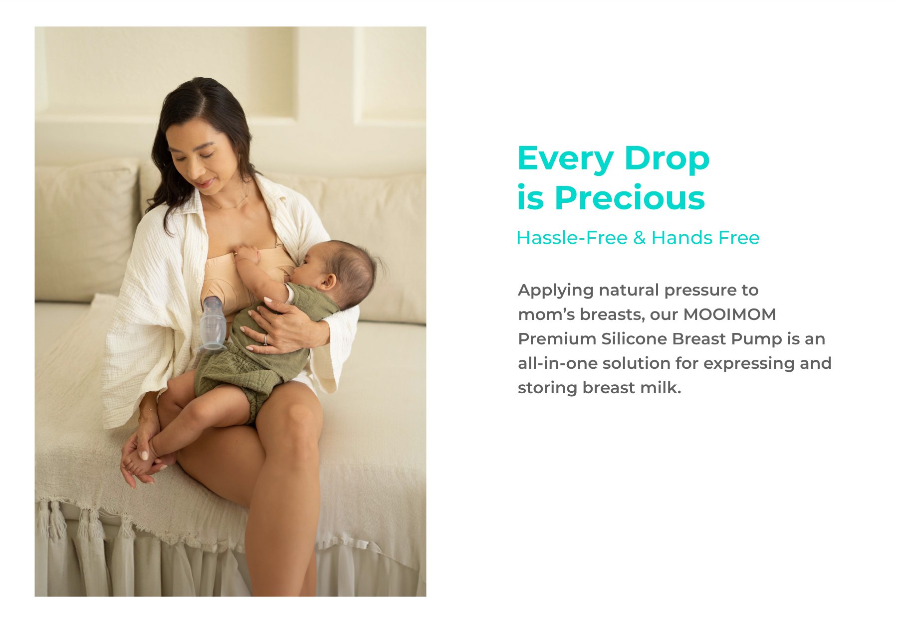 MOOIMOM Premium Silicone Breast Pump Package description image