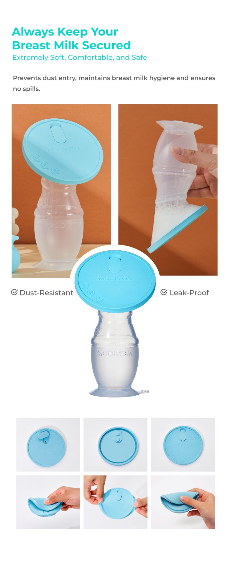 MOOIMOM Premium Silicone Breast Pump Package description image