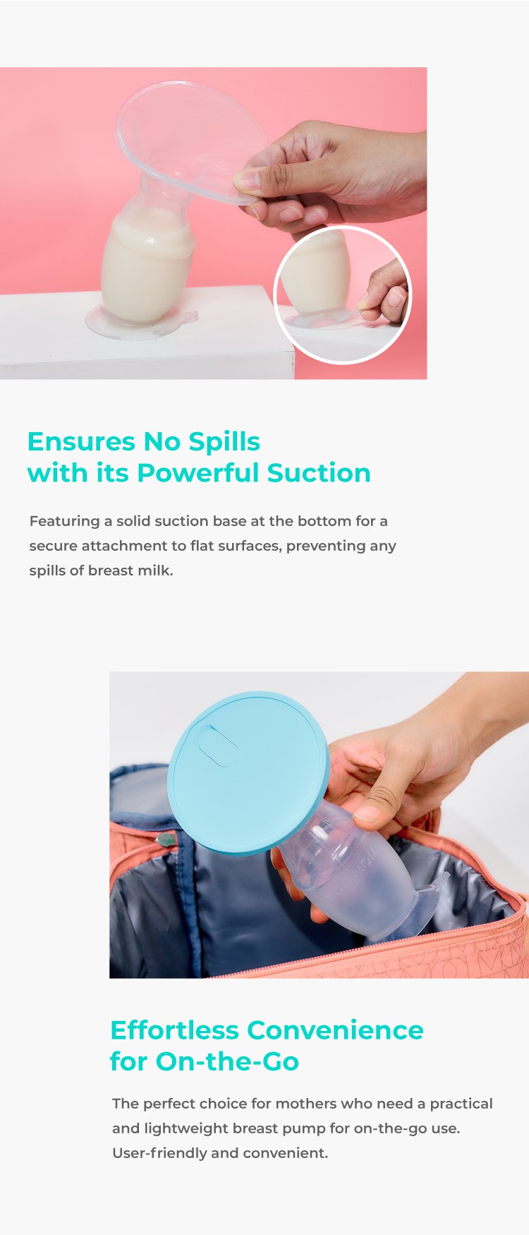 MOOIMOM Premium Silicone Breast Pump Package description image