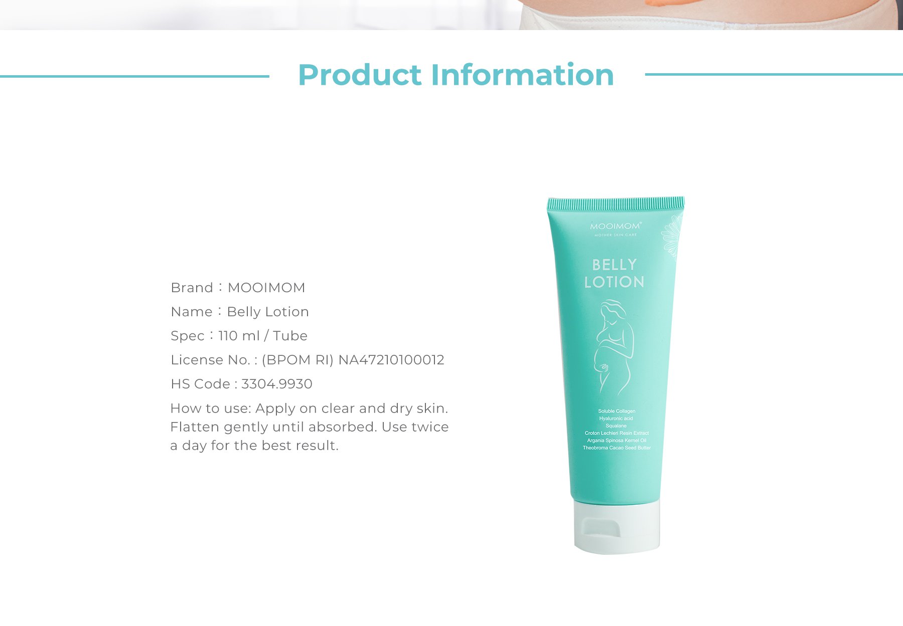 MOOIMOM Belly Lotion description image